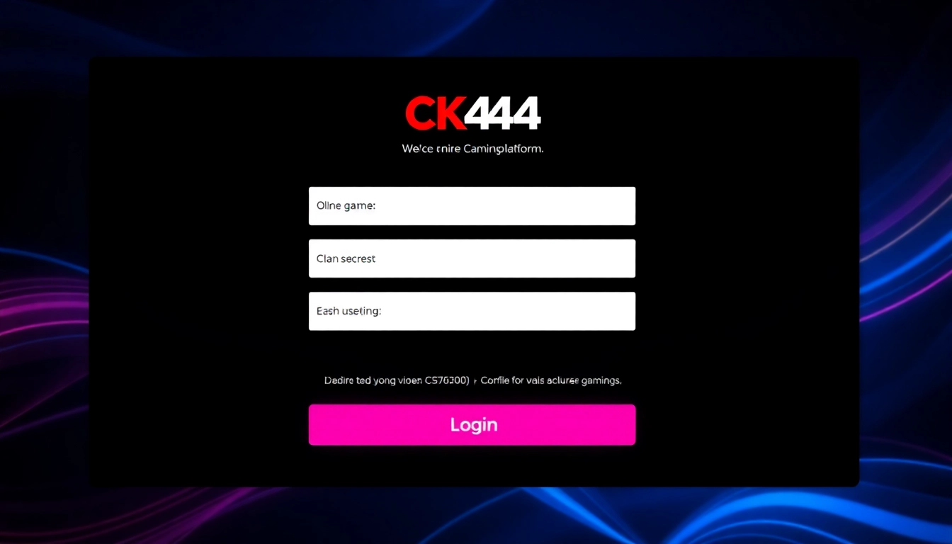 Easy ck444 login page with secure access, sleek design, and user-friendly interface for players to start gaming instantly.