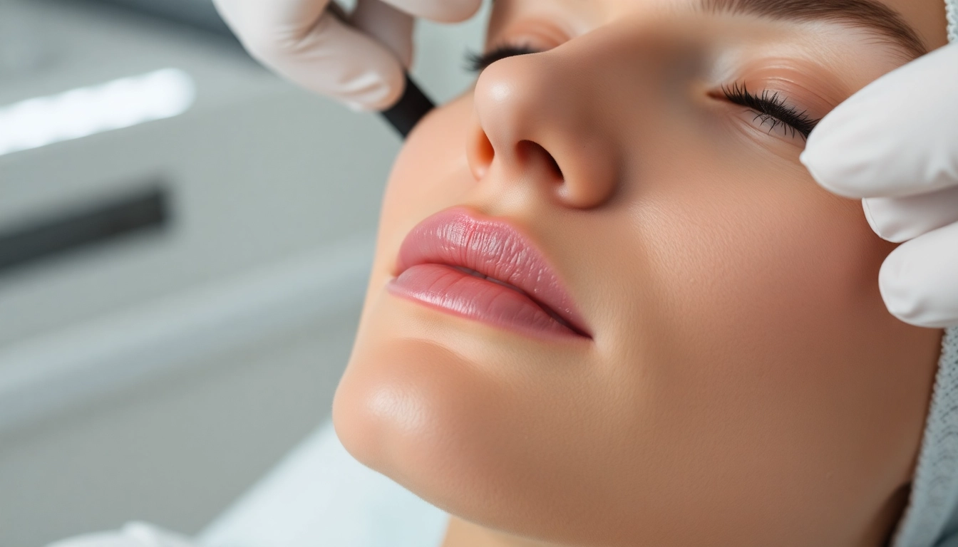 Close-up of a patient undergoing Fadenlifting Zürich with expert providers in a modern clinic setting, showcasing facial skin tightening process.