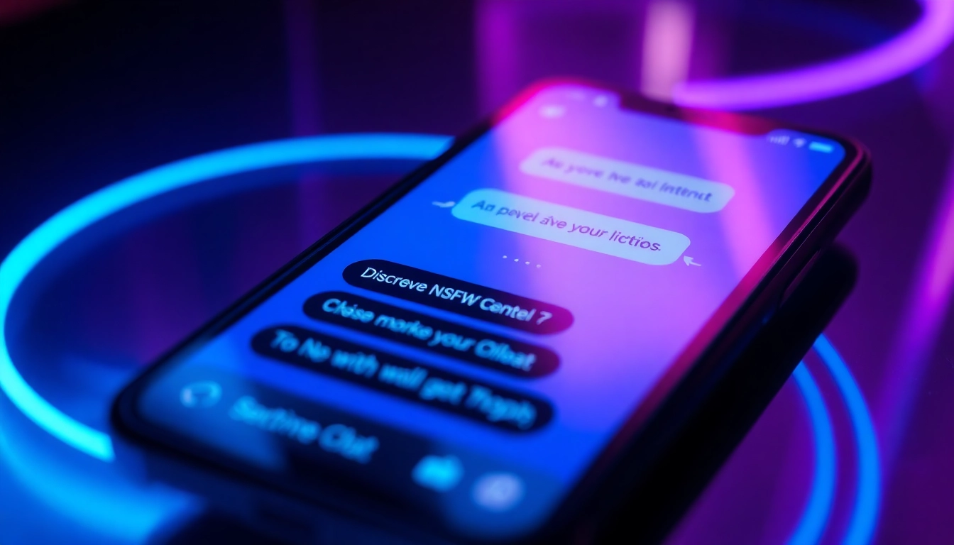 Engaging NSFW AI chat scene on a smartphone screen highlighting private, seamless adult conversations for digital users.