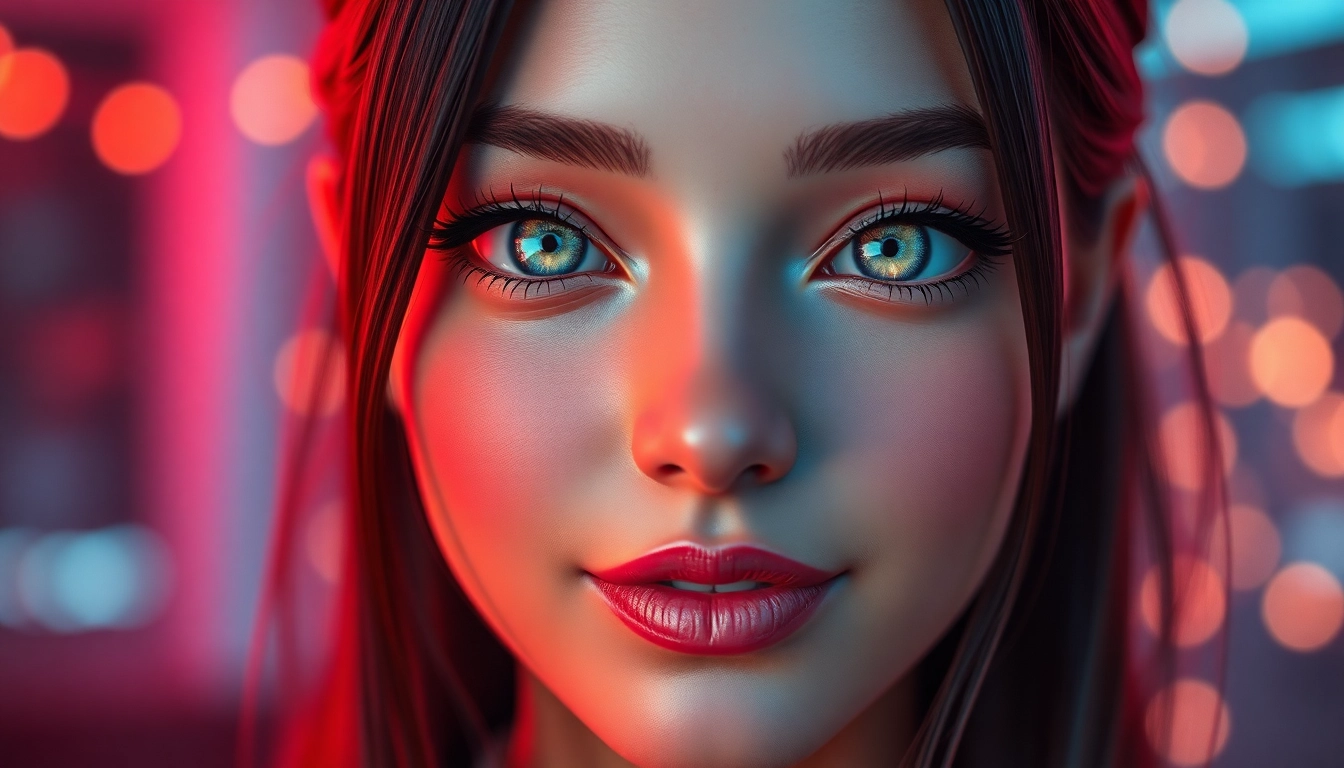 AI girlfriend engaging in a realistic chat with a user on a sleek screen, emphasizing emotional connection and advanced AI interaction.