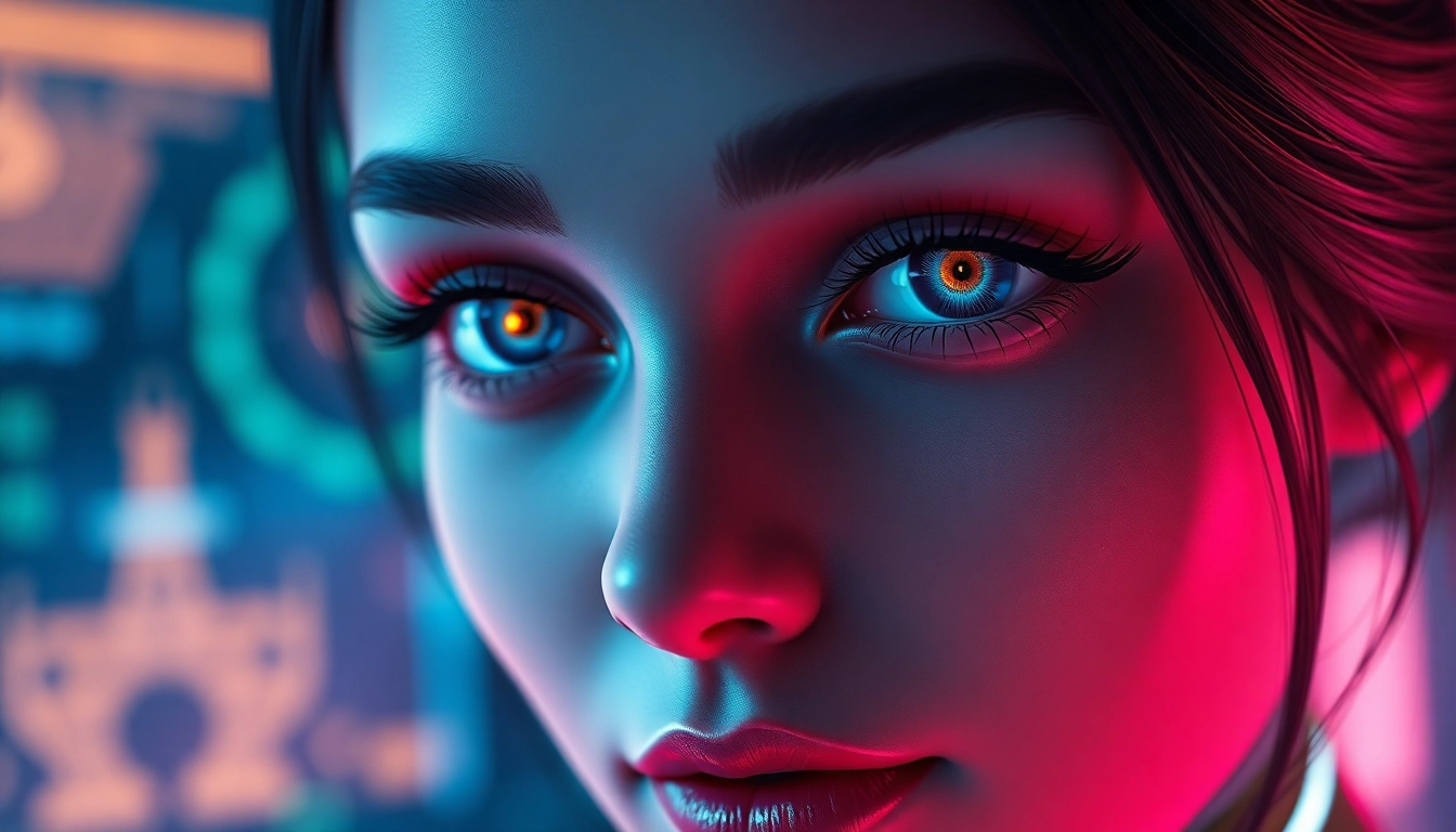 AI girlfriend interacting on a modern device with a warm, inviting interface for natural conversations and unfiltered NSFW chat experiences.
